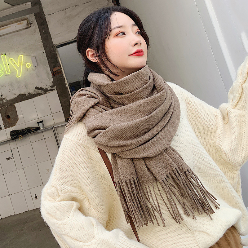 Cashmere Scarf Wrap - VISROVER ผ้าพันคอผู้หญิงแฟชั่นฤดูหนาว 20 สีใหม่ ผ้าคลุมไหล่สตรี เนื้อสัมผัสแคชเมียร์