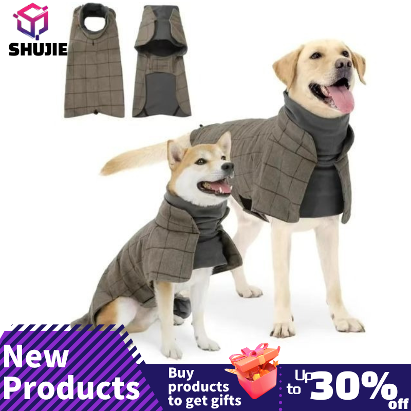 Winter Clothing English - Warm Dog Coat ลายสก๊อตภาษาอังกฤษสุนัขขนแกะเสื้อกั๊ก Windbreaker Jacket
