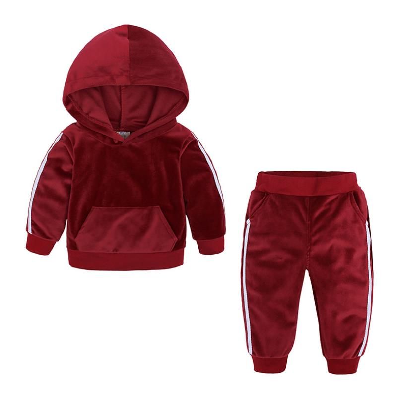 Winter Clothing Activities For Toddlers - 2023 เด็กใหม่กํามะหยี่Hoodedเสื้อผ้าชุดฤดูใบไม้ร่วงฤดูใบไม้ผลิชุดเด็กสําหรับชายหญิงชุดกีฬาTracksuitsเด็กวัยหัดเดินเสื้อผ้าเด็ก