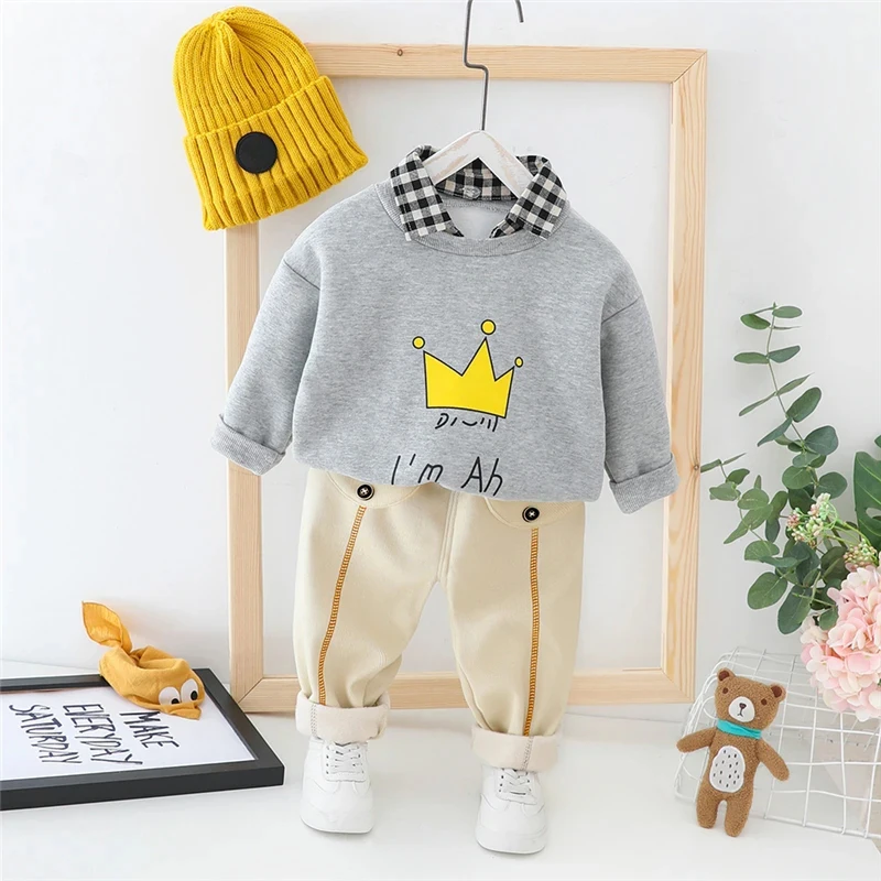 Winter Clothing Activities For Toddlers - เสื้อสเวตเตอร์กางเกงผ้ากำมะหยี่สำหรับเด็กผู้หญิงเด็กผู้ชายชุดเสื้อผ้าชุดเสื้อผ้าเด็กแรกเกิดเด็กวัยหัดเดินฤดูใบไม้ร่วงฤดูหนาว