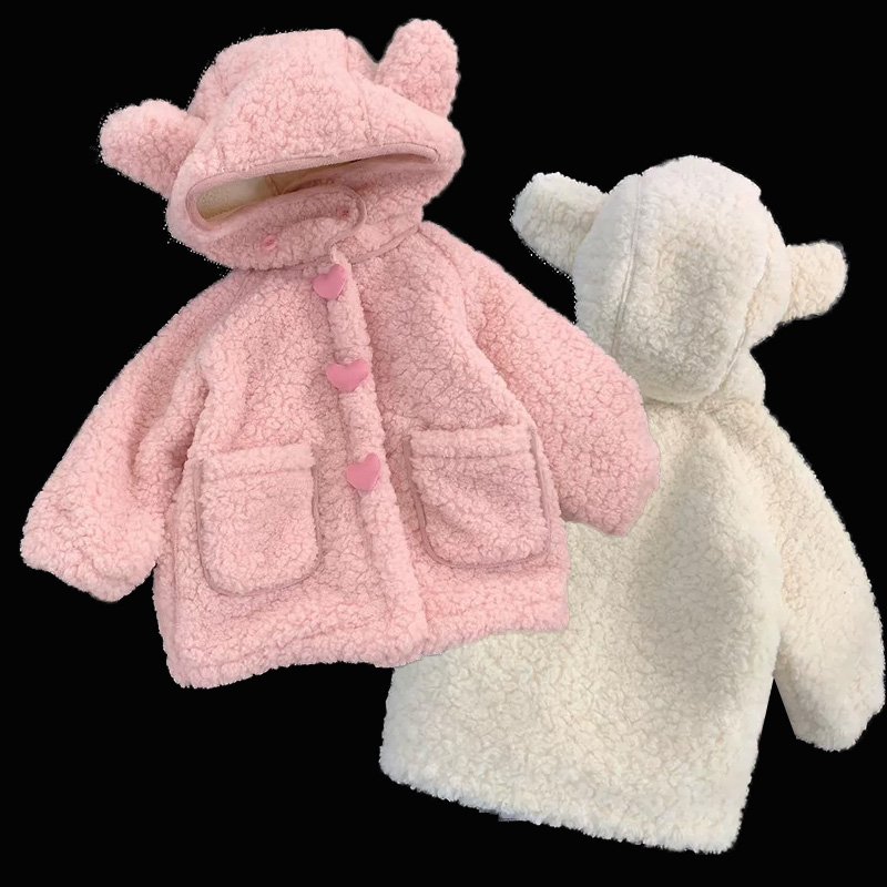 Winter Clothing Activities For Toddlers - หนาขนแกะสาวเสื้อเด็กฤดูหนาว WARM แจ็คเก็ตเด็ก Hooded Plush กํามะหยี่