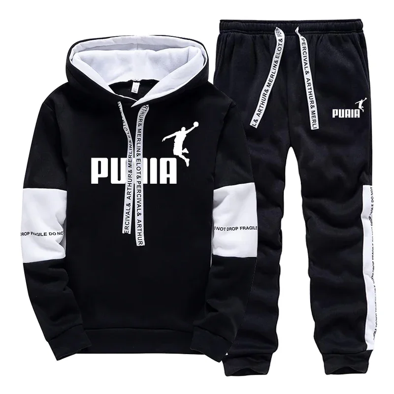Winter Clothing Men - ชุดวอร์มผู้ชายขายดี พิมพ์ลายลำลอง เสื้อสเวตเชิ้ต กางเกงฮู้ดดี้ ชุดออกกำลังกายกลางแจ้ง ชุดกีฬา