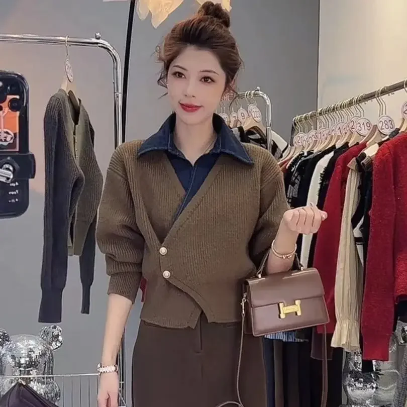 Winter Clothing Offer - เสื้อโปโลถักทรงหลวมสำหรับสตรีเสื้อยืด Y2k แฟชั่นสไตล์เกาหลี2025