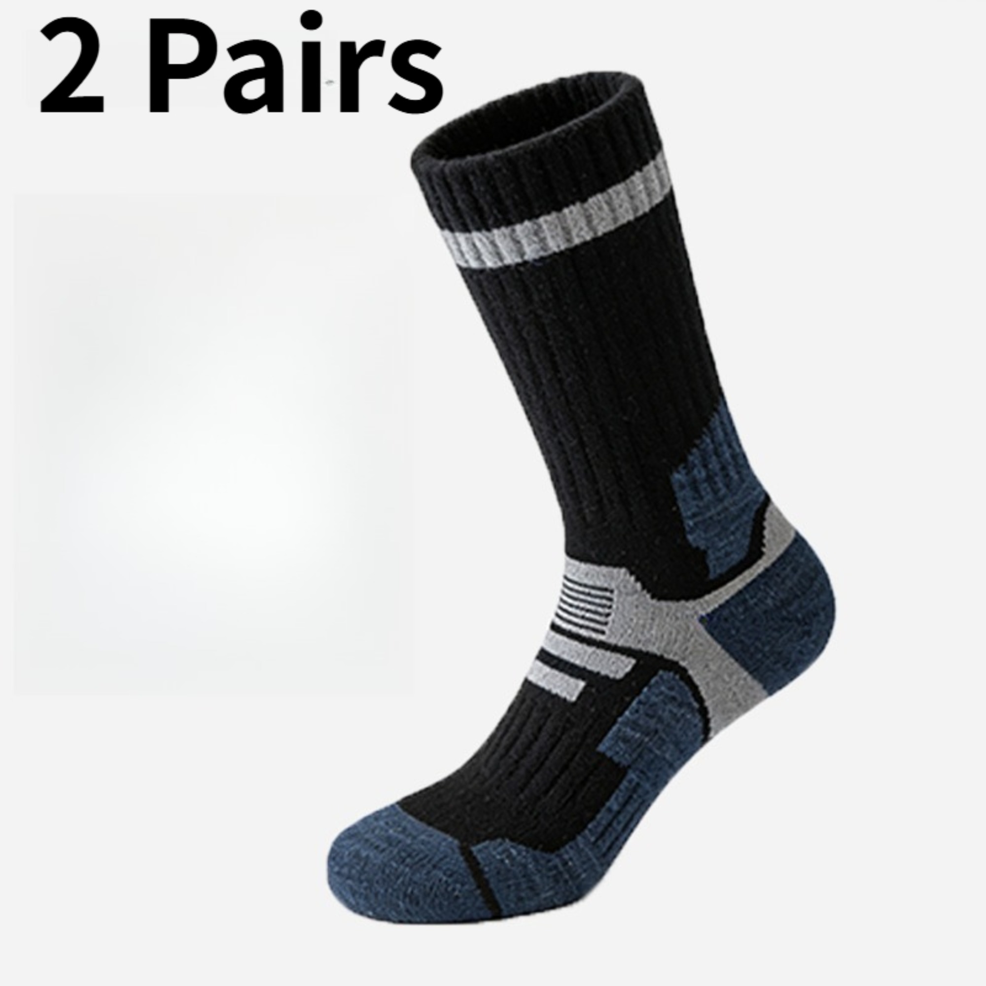 Thermal Sock Merino - 1/2 คู่ถุงเท้าขนแกะเมอริโนสำหรับผู้ชายฤดูหนาวหนา อบอุ่น แห้งเร็ว ถุงเท้าเดินป่า เดินเขา