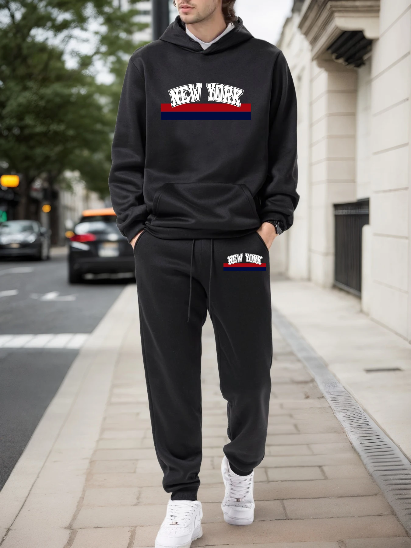 Winter Clothing Men - เสื้อฮู้ดผู้ชายขายดี ชุด 2 ชิ้น เสื้อแขนยาวลำลอง ชุดออกกำลังกายกลางแจ้ง