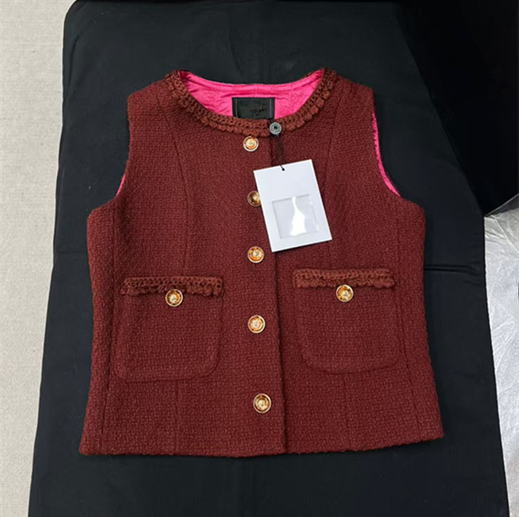Jacket Winter Clothing - ชุดเสื้อกั๊กทวีดติดกระดุมเม็ดเดียวแบบไม่มีแขนเสื้อและกระโปรงเข้าชุด สไตล์ยุโรปสำหรับผู้หญิง คอลเลคชั่นใหม่ประจำฤดูร้อนปี 2026 ปรับแต่งได้ตามต้องการ