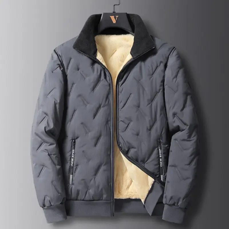 Winter Clothing Offer - Parkas เสื้อโค้ทบุนุ่มสำหรับผู้ชาย, เสื้อโค้ทบุนวมลำลองบุขนแกะมีสไตล์เกาหลีหรูหรามาก