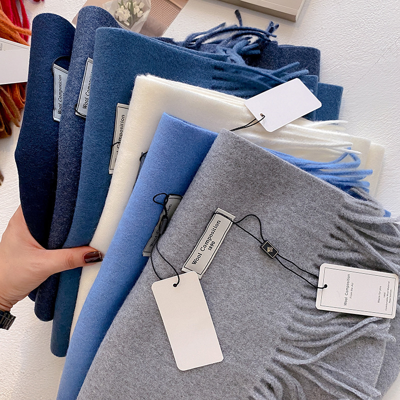 Cashmere Scarf Wrap - 2024ผ้าพันคอขนสัตว์ฤดูหนาวผู้หญิงยาวผ้าพันคอผ้าพันคอผ้าพันคอHijab Solid Lady Shawl WrapหญิงPashminaผ้าพันคอผ้าพันคอใหม่