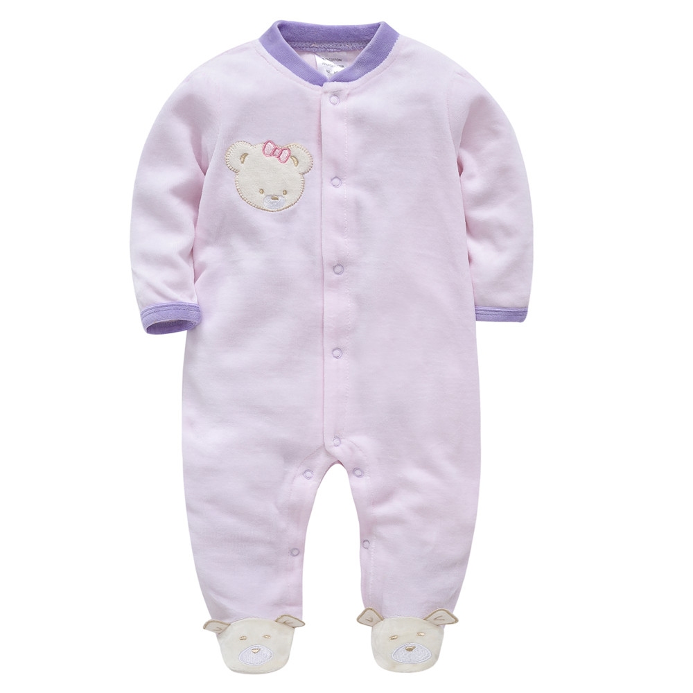 Winter Clothing 1 Year Old - Kavkas เสื้อผ้าเด็กทารกแขนยาวผ้าฝ้ายฤดูหนาว WARM Romper หมี Solid