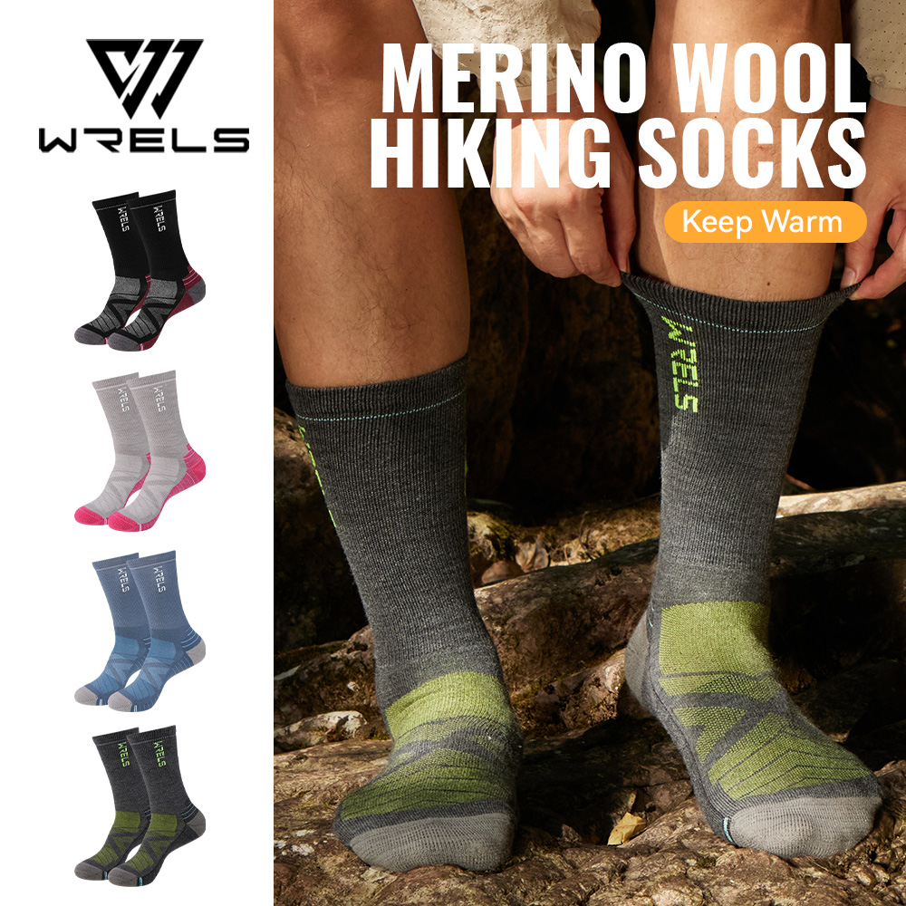 Thermal Sock Merino - ถุงเท้าขนแกะเมอริโน WRELS 1/2/3 ถุงเท้ากันหนาวแบบหนา ระบายอากาศได้ดี ซับเหงื่อ