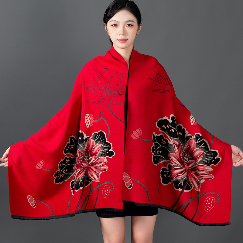 ผู้หญิงฤดูหนาวผ้าคลุมไหล่ผ้าพั - Cashmere Scarf Wrap บทวิจารณ์และราคา