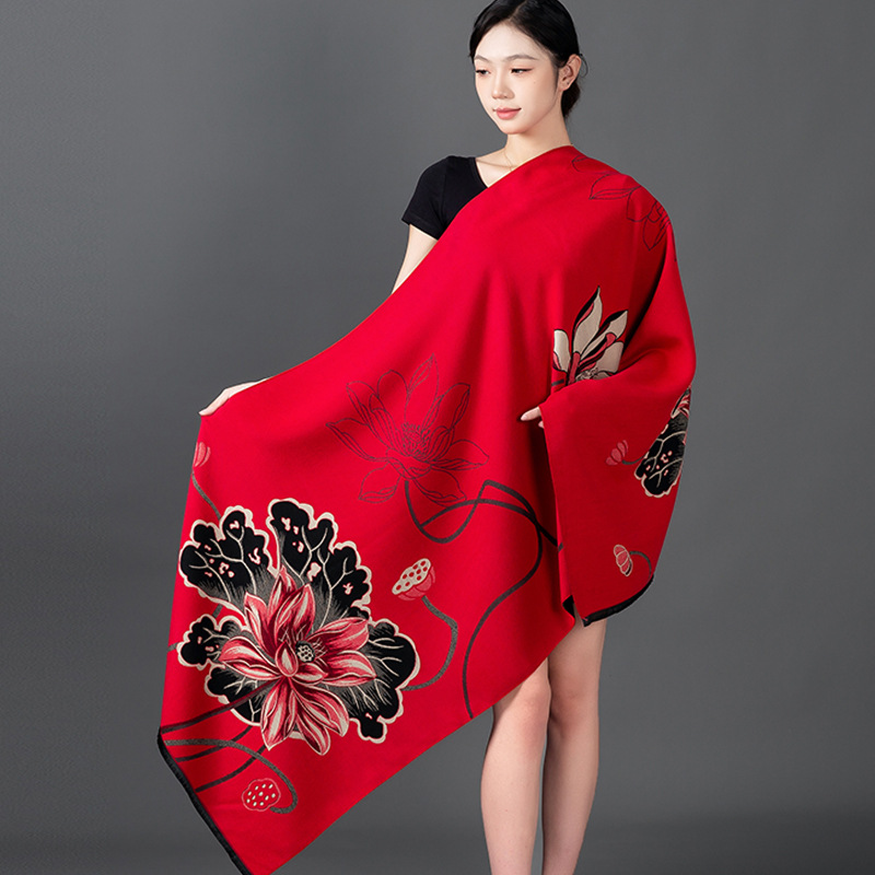 ผู้หญิงฤดูหนาวผ้าคลุมไหล่ผ้าพั - Cashmere Scarf Wrap บทวิจารณ์และราคา