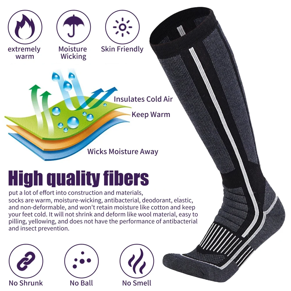 Xqqmxx ถุงเท้าสกี1คู่ถุงเท้าสก - Thermal Sock Merino บทวิจารณ์และราคา