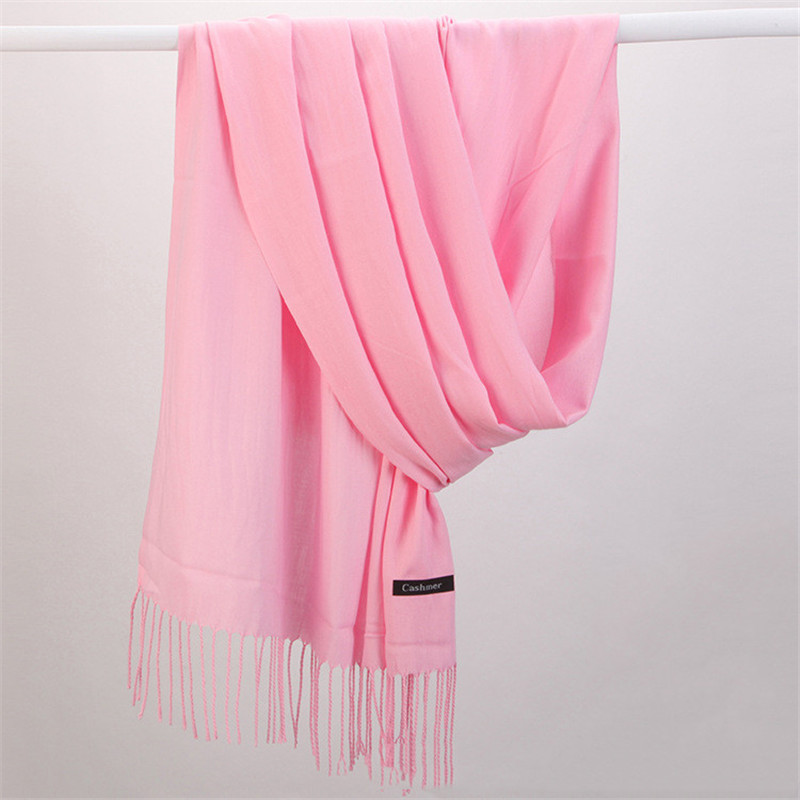 แฟชั่นสีทึบ 2023 ผู้หญิงผ้าพัน - Cashmere Scarf Wrap บทวิจารณ์และราคา