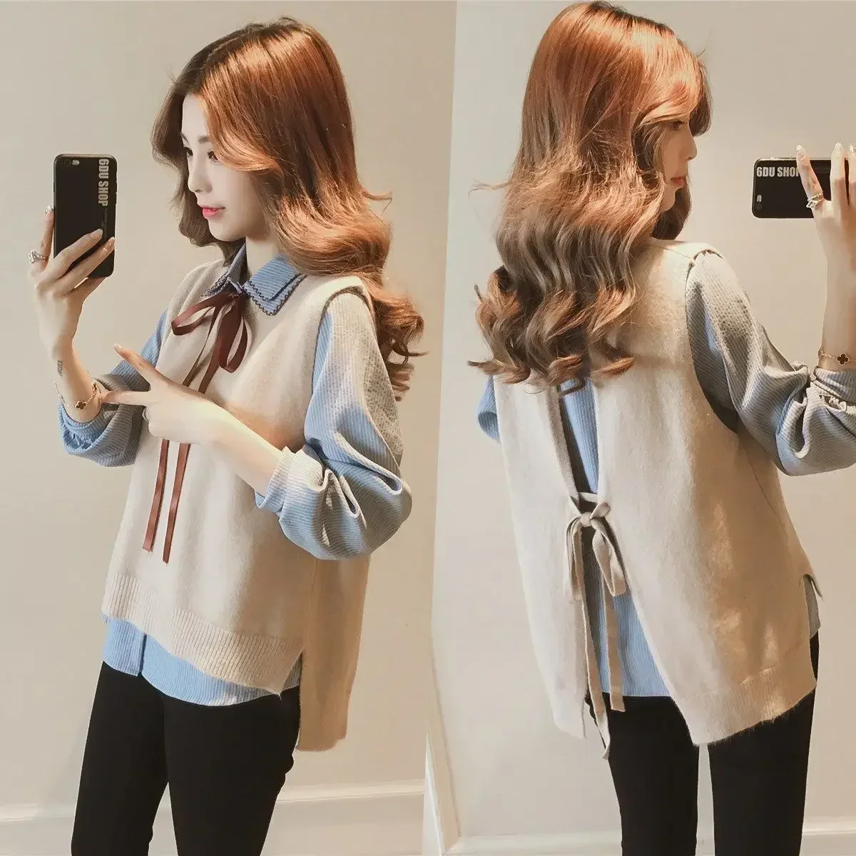 เสื้อกั๊กถักแฟชั่นสไตล์เกาหลีส - Winter Clothing Offer บทวิจารณ์และราคา