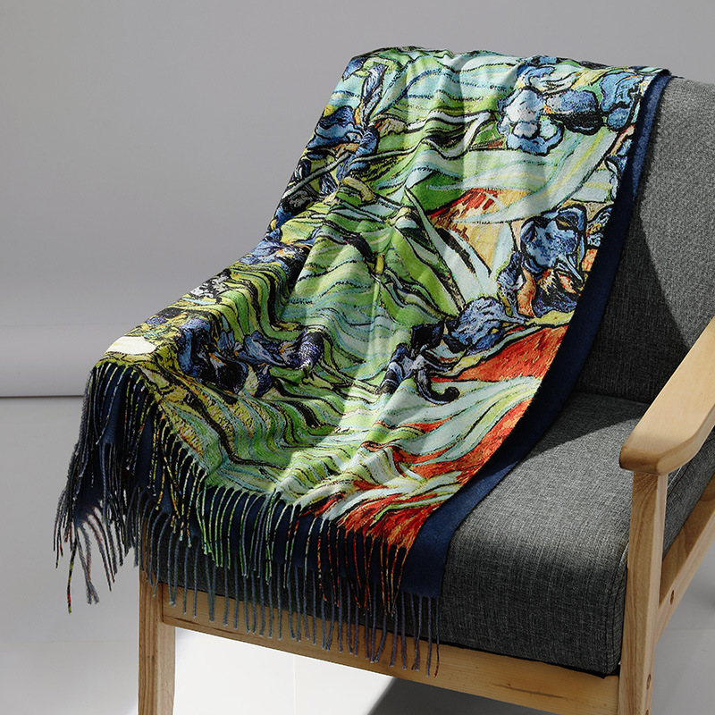 แบรนด์หรูภาพวาดสีน้ํามันผ้าพัน - Cashmere Scarf Wrap บทวิจารณ์และราคา