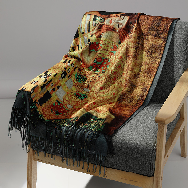 แบรนด์หรูภาพวาดสีน้ํามันผ้าพัน - Cashmere Scarf Wrap บทวิจารณ์และราคา
